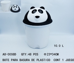 Bote de basura con diseño de panda, tapa giratoria de 23x35cm, uso en el hogar, escuela y guardería para niños - Product Image 1