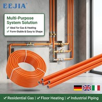 Tuyau de gaz haute pression professionnel Orange PE-AL-PE pour chauffage au sol, tube multicouche - Plomberie en plastique durable, flexible et écologique