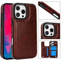 Étui Portefeuille en Cuir PU avec Support et Double Aimant pour iPhone 17 16 15 14 13 11 Pro Max, Housse de Protection Antichoc avec Emplacements pour Cartes