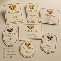 Étiquettes personnalisées en feuille d'or gaufrée, papier texturé pour parfum, bougie, flacon cosmétique, pot, emballage cadeau de luxe, logo, toutes tailles et formes