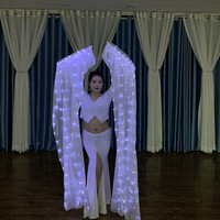 OEM Produits en soie de bambou Accessoires de performance de danse orientale LED rougeoyante RVB Ventilateur à main pliable pour femmes adultes