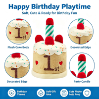 Produit phare : Jouet en peluche amusant pour chien et chat, en forme de gâteau d'anniversaire avec bougie en crème, cadeau pour animal de compagnie pour anniversaire et Saint-Valentin