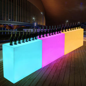 الحد الأدنى الحديث * 40*90 مستطيلة الشكل نادي مبتكر بإضاءة ليد للاستقبال في الهواء الطلق ليلية خلط مواد الخشب - Product Image 1