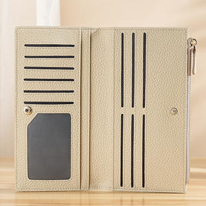 <span class=keywords><strong>Cartera</strong></span> de moda para mujer de PU con cremallera, tarjetero de gran capacidad y bolso de mano corto con cierre abierto - Product Image 6