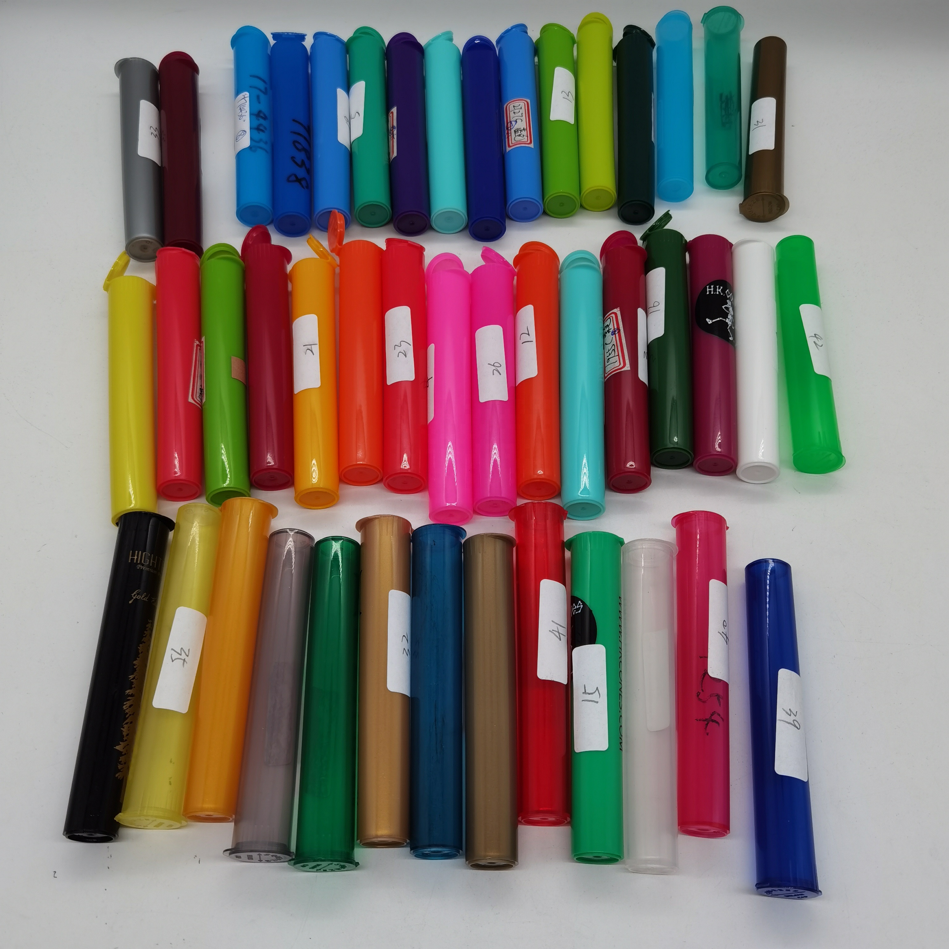 Custom Color 116mm Pre Plastic Roll Tubes Packaging Tubes With Child Resistant Hinged Lid Roll Tube Packaging