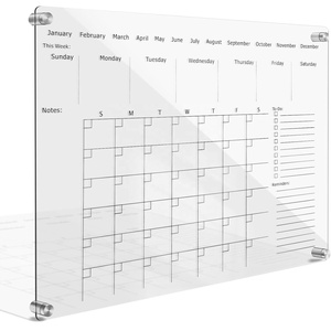 <span class=keywords><strong>Calendario</strong></span> Magnético Acrílico para Refrigerador 43*30 cm 2 Juegos de Tablero Planificador de <span class=keywords><strong>Calendario</strong></span> para Refrigerador Transparente Incluye 6 Marcadores y Borrador - Product Image 1