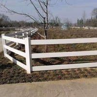 Clôture pour chevaux en vinyle sans entretien, poteaux et rails, clôture équestre en plastique durable pour enclos