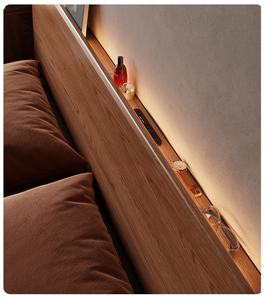 Lit d'hôtel Deep Wood Serenity |   Bois chaud + éclairage d'ambiance créant une zone de sommeil relaxante dans la chambre d'hôtes. - Product Image 5