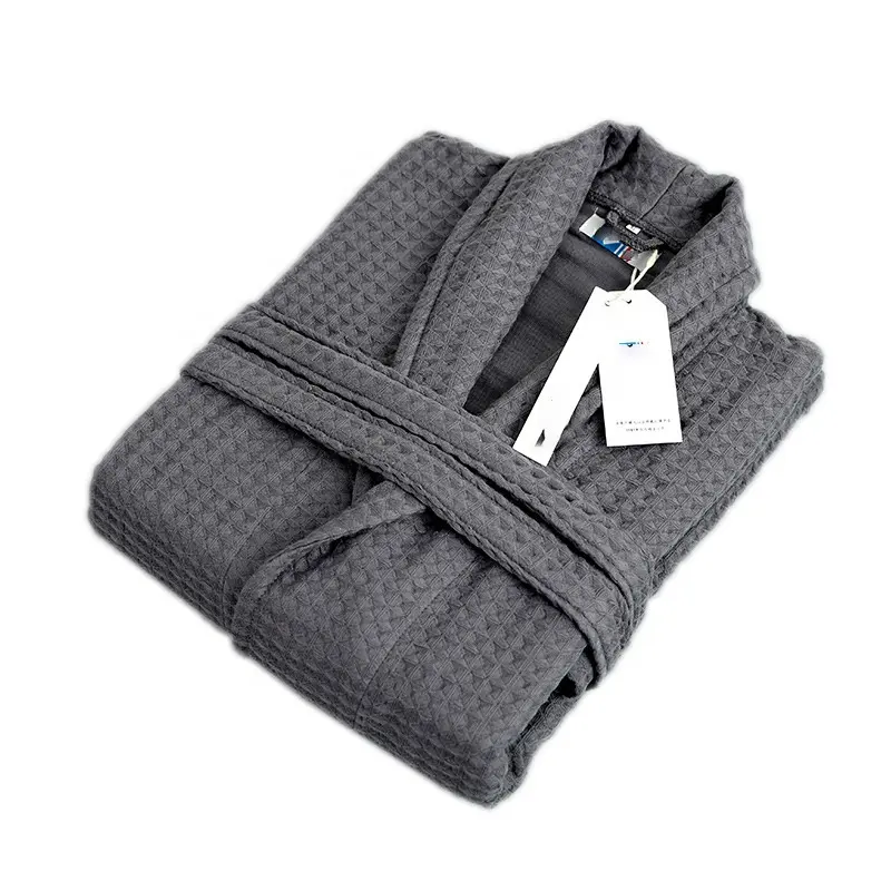 Accappatoio Waffle 100% cotone Kimono e bavero accappatoio Spa accappatoio Unisex Waffle