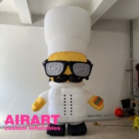 Meilleure vente homme de chef de pizza gonflable pour accessoires de décoration de publicité de restaurant