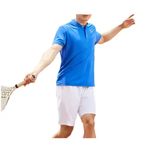 Design personalizado logotipo do desempenho do golfe roupas de algodão do badminton dos homens malha tênis top pescoço polo