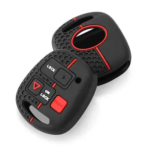 Housse de clé de voiture en silicone pour <span class=keywords><strong>TOYOTA</strong></span> Avensis Camry <span class=keywords><strong>Corolla</strong></span> RAV4 PRADO YARIS Tarago FJ Cruiser Land pour étui à clé Lexus - Product Image 1