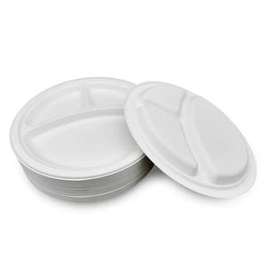 Assiettes en papier compostables durables de 9 pouces, les plus vendues, vaisselle jetable pour servir des sushis, des gâteaux, des pâtes et des plats de légumes - Product Image 4