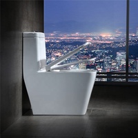 Appareils sanitaires de haute qualité monté au sol en céramique WC siphon chasse d'eau cuvette de salle de bain commode carré une pièce toilette