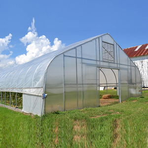 Serre en film PE multi-spans intelligente avec ventilation naturelle et irrigation goutte à goutte pour l'agriculture commerciale - Product Image 1