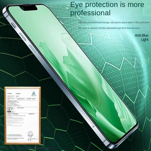 Film de protection <span class=keywords><strong>d</strong></span>'écran en gel trempé <span class=keywords><strong>vert</strong></span> anti-lumière bleue pour téléphone portable Apple 16e, compatible avec <span class=keywords><strong>iPhone</strong></span> 15 Pro Max, protection complète de l'écran - Product Image 2