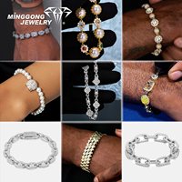 Bracelet Moissanite S925 pour homme et femme Style Hip Hop Crossball Dice Diamond Test réussi Nouveau design de mode Bijoux fins Cadeau
