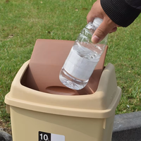 Poubelle carrée à couvercle pivotant de 40 L en plastique, créative, pour la maison, avec motif imprimé DIY et déplacement facile