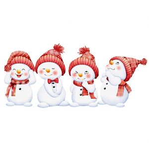 Adhesivo Electrostático para Ventana con Diseño de Muñeco de Nieve de Dibujos Animados, Multiexpresión, Impresión a Doble Cara - Product Image 6