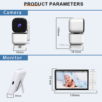 Babyphone vidéo et audio WIFI avec application, écran HD 5 pouces, résolution 1080p, vision nocturne, caméra sans fil bidirectionnelle avec berceuses