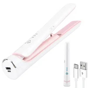 Cordless Flat Iron USB-C Rechargeable Wireless Travel Mini Hair Straightener With 5200mAh Battery