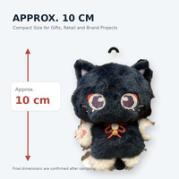 Porte-clés en peluche chat noir mignon personnalisés en gros, mini animaux en peluche doux, pendentifs de sac 10 cm, cadeaux pour la vente au détail
