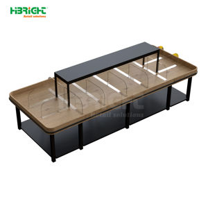 Estante de Exhibición de Frutas y Verduras de Acero y Madera con Múltiples Compartimentos, de Alta Luminosidad y Gran Venta, para Supermercados - Product Image 2