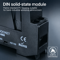 Module de relais statique miniature 1 canal sur rail DIN 5A SPST NO 12 280V avec bornes à vis et protection étanche (SSR)