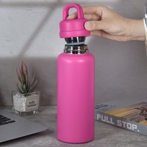 Bouteille isotherme sous vide en acier inoxydable à double paroi de 26 oz pour activités sportives en extérieur, avec couvercle à ouverture rapide et poignée - Product Image 5
