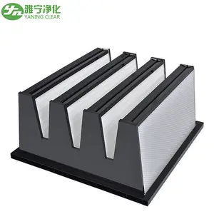 YANING HEPA Air Filter EN779 F7 F8 F9 MERV15 MERV16 Mini Pleat ABS Plastic Frame W V Compact Filter V Cell V Bank Filter