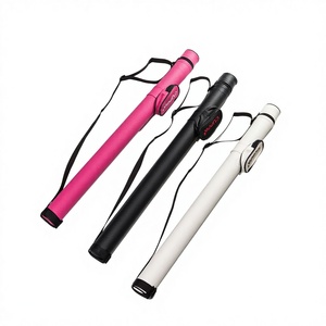 Sac de <span class=keywords><strong>rangement</strong></span> portable pour queue de <span class=keywords><strong>billard</strong></span> américain 9 boules, 2 compartiments, pour 1/2 queue, en cuir PVC et tube plastique - Product Image 1