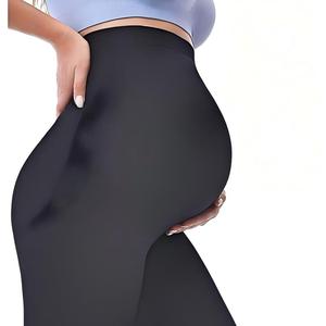 Pantalones de Maternidad Negros y Grises 3XL Sin Costuras de Cintura Alta, Largos, Transpirables, con Patrón a Cuadros, de Alta Elasticidad, Finos, con Soporte para el Vientre y Realce de Glúteos - Product Image 2
