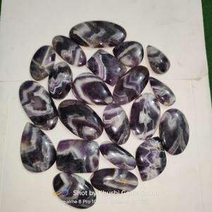 Lot de pierres précieuses en vrac améthyste Chevron naturel de forme mixte comprenant du quartz blanc en cristal rond pour la fabrication de bijoux - Product Image 2