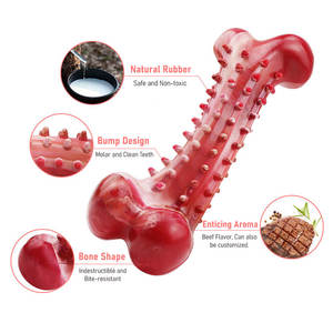 Çevre dostu doğal kauçuk komik tarzı köpek çiğneme oyuncakları köpek kemik oyuncak diş temizleme günlük kullanım için kapalı/açık kullanım köpek oyun Opp - Product Image 2