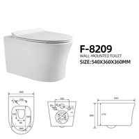 WC suspendu mural en céramique de style européen moderne pour salle de bain