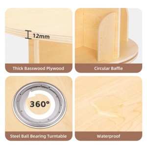 Librería <span class=keywords><strong>Circular</strong></span> Giratoria Clásica de 360 Grados, Mueble de Almacenamiento Multifuncional de Madera para Libros Infantiles - Product Image 2