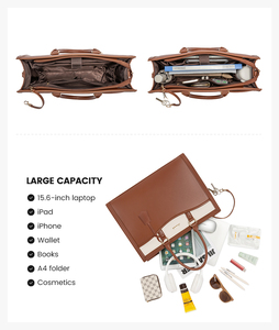 Túi xách laptop cao cấp LOVEVOOK dành cho nữ, chất liệu da không thấm nước, túi tote đựng máy tính, cặp tài liệu công sở, túi xách tay dung tích lớn - Product Image 4