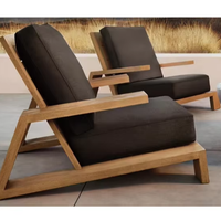Offre Spéciale canapé de jardin en teck naturel ensemble cour extérieure chaise de salon Durable canapé meubles de Table de feu