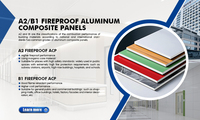 Hoja compuesta de aluminio resistente al fuego moderna ACP ACM Alucobond ignífuga de grado A2 para revestimiento de paredes exteriores Panel de madera