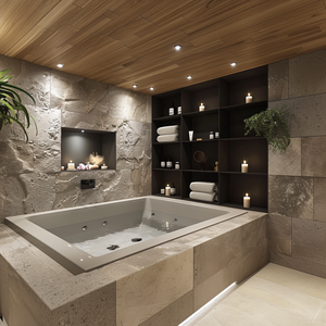 Estantes de baño LED a prueba de agua modernos, organizador de acero de nicho de Spa de esquina de Hotel, estante de <span class=keywords><strong>ducha</strong></span> empotrado, nicho de baño incorporado - Product Image 5