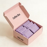 Boîte à café en papier kraft pour l'emballage de grains et de poudre de café, jetable, écologique, tailles personnalisées, pour la vente en gros et au détail