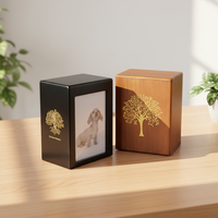 Urna Funeraria Ecológica Biodegradable de Madera de Paulownia ZHIHE para Perros y Gatos - Forma Cuadrada, Base Extraíble, Personalizable