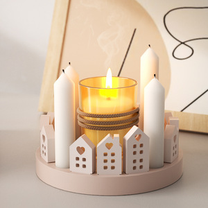 INTODIY ahueca hacia fuera el amor hoja pájaro casa combinación de inserción molde de silicona Casa Europea candelabro decoración molde de yeso - Product Image 3