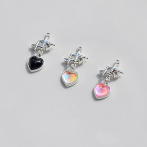 Alloy Heart Pendant Charm For DIY Earrings <b>Bracelets</b> Necklaces Jewelry Findings Fashionable OL Style Zinc Alloy Plated GJ214 - Product Image 3
