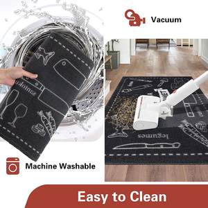 พรมปูพื้นห้องครัว/ห้องน้ำกันลื่นซักเครื่องได้พรมปูพื้น40X60cm สีดำ - Product Image 4