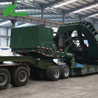 Truk Trailer Angkut Beroda Putar 360 Derajat, Kendaraan Panjang, Trailer Low Bed di Jalan Lereng Tinggi