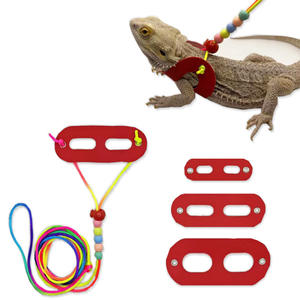 Laisse pour lézard, harnais en cuir coloré à perles pour reptiles, caméléon, écureuil, petits animaux de compagnie, petite taille - Product Image 3