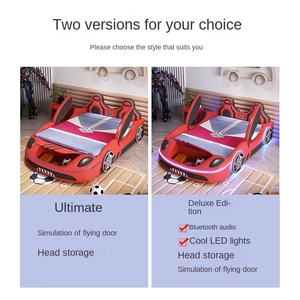 <span class=keywords><strong>Lit</strong></span> <span class=keywords><strong>de</strong></span> voiture <span class=keywords><strong>de</strong></span> sport simple moderne pour garçons cadre en bois souple pour enfants garantie style carton multifonction - Product Image 3