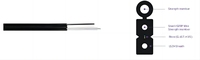 Kabel Fiber Optik Ftth Drop GJYXCH 1 Core Berpenguat Baja G657A2 Konduktor Padat