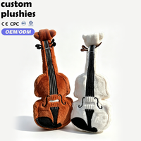 Oreiller en peluche personnalisé OEM en forme de violon, jouet en peluche en forme d'instrument de musique, cadeau pour les passionnés de musique